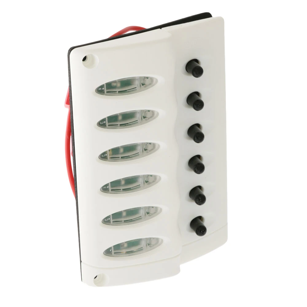 BEP Marine Contour Waterproof 6 Way Switch Panel With Fuse Holder White 2 BEP Marine Contour Waterproof 6 Way Switch Panel With Fuse Holder White - Image 2