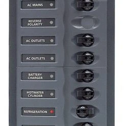 BEP Marine AC Circuit Breaker Panel Without Meters - RV 6Way AC Panel With Double Pole Mains